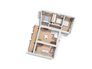 Color floor plan for marketing