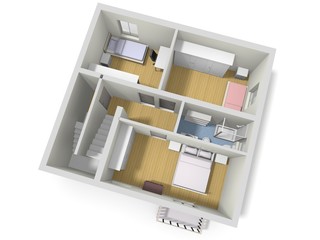 Color floor plan for marketing