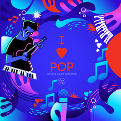 Music Party Poster Template : Vector Illustration