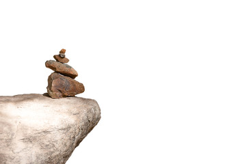 Rock cliff on white background isolated