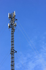 the mobile pole with blue sky background