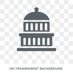Capitol icon. Trendy flat vector Capitol icon on transparent background from United States of America collection. High quality filled Capitol symbol use for web and mobile