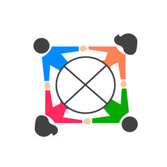 United Symbol by holding hands Design concept