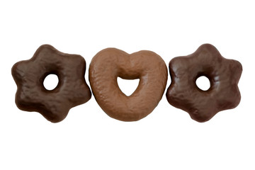 Three chocolates gingerbread.
