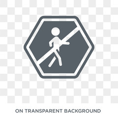 Pedestrian sign icon. Trendy flat vector Pedestrian sign icon on transparent background from traffic sign collection. High quality filled Pedestrian sign symbol use for web and mobile