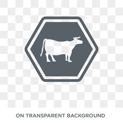 cattle sign icon. Trendy flat vector cattle sign icon on transparent background from traffic sign collection. High quality filled cattle sign symbol use for web and mobile