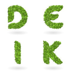 letter of vector nature green eco leaves