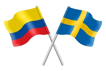 Flags. Colombia and Sweden