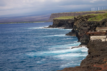 Fototapeta na wymiar Cliffs on the coastline near green sands beach, Hawaii