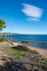 The ampolla beach on the coast of Tarragona