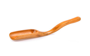 wood scoop on white background