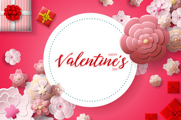 Happy Valentines Day greeting card template with typography text happy valentine`s day. valentines day lettering with valentine heart - Valentine Background.