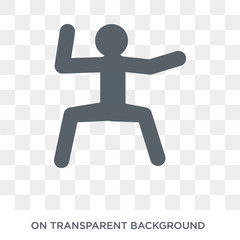 kung fu icon. Trendy flat vector kung fu icon on transparent background from sport collection. High quality filled kung fu symbol use for web and mobile