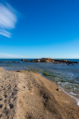 The ampolla beach on the coast of Tarragona
