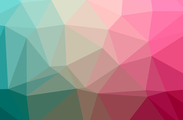 Illustration of abstract Green, Pink horizontal low poly background. Beautiful polygon design pattern.