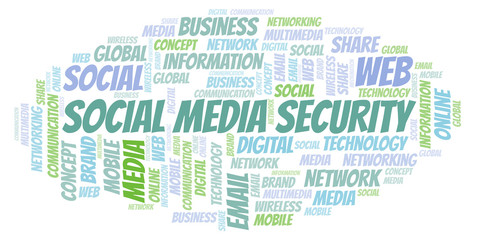 Social Media Security word cloud.