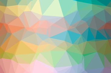 Illustration of abstract Green, Orange, Yellow horizontal low poly background. Beautiful polygon design pattern.