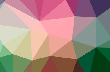 Illustration of abstract Green, Pink, Purple, Red horizontal low poly background. Beautiful polygon design pattern.
