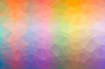 Illustration of abstract Green, Orange, Purple horizontal low poly background. Beautiful polygon design pattern.