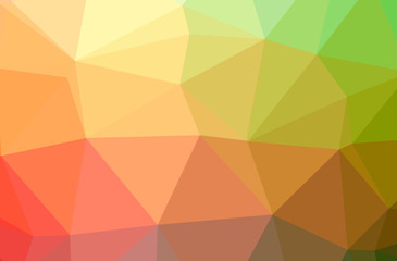 Illustration of abstract Green, Orange, Pink, Red, Yellow horizontal low poly background. Beautiful polygon design pattern.