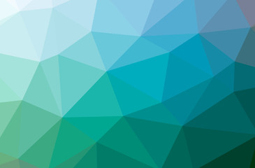 Illustration of abstract Blue, Green horizontal low poly background. Beautiful polygon design pattern.