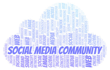 Obraz premium Social Media Community word cloud.