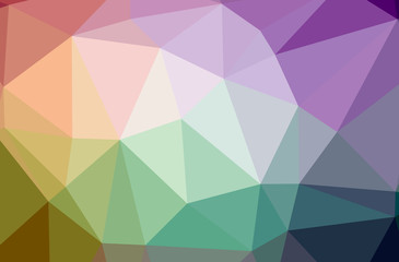 Illustration of abstract Green, Orange horizontal low poly background. Beautiful polygon design pattern.