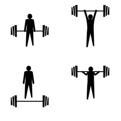 Silhouette of a weightlifter vector graphic