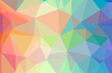 Illustration of abstract Blue, Orange, Yellow horizontal low poly background. Beautiful polygon design pattern.