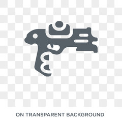 Space gun icon. Space gun design concept from Astronomy collection. Simple element vector illustration on transparent background.