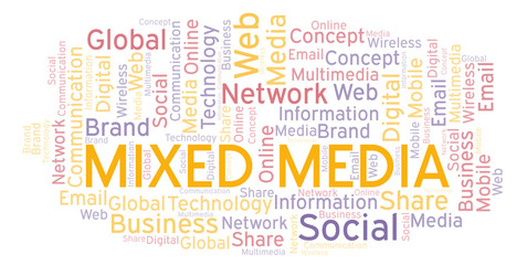Fototapeta premium Mixed Media word cloud.