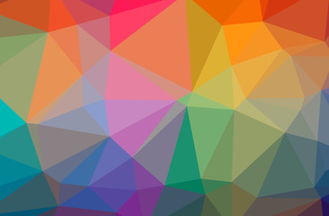 Illustration of abstract Blue, Orange, Pink, Purple, Red horizontal low poly background. Beautiful polygon design pattern.