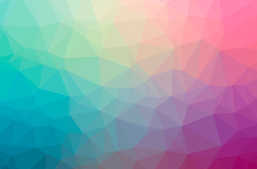 Illustration of abstract Blue, Green, Yellow And Red horizontal low poly background. Beautiful polygon design pattern.