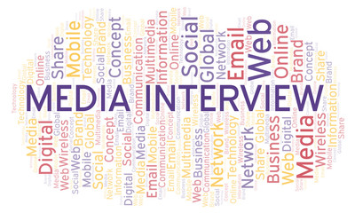 Fototapeta premium Media Interview word cloud.