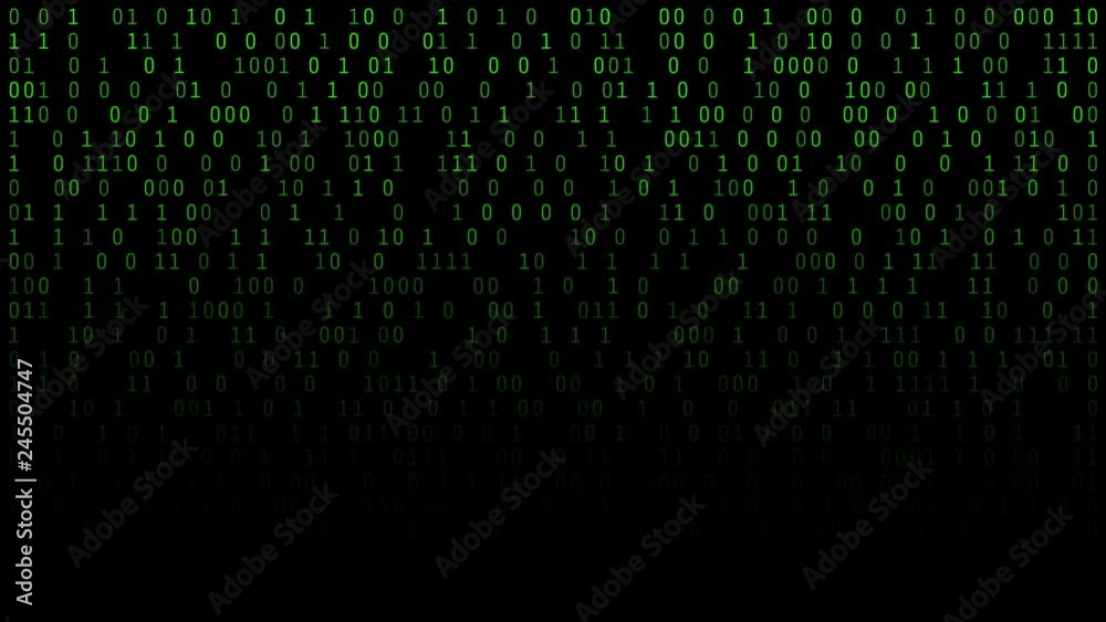 Fototapete 01 or binary numbers on the computer screen on monitor matrix background, Digital data code in hacker or safety security technology concept. Abstract illustration