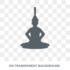 Buddha icon. Trendy flat vector Buddha icon on transparent background from Religion collection. High quality filled Buddha symbol use for web and mobile