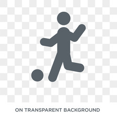 Football player playing icon icon. Trendy flat vector Football player playing icon on transparent background from Recreational games collection. High quality filled Football player playing symbol use