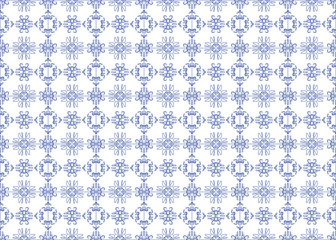 Seamless ethnic blue flower pattern for ceramic tiles