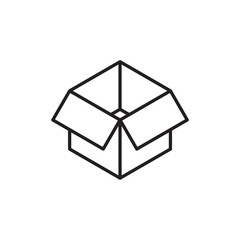 Vector outline isometric box. Isometric icon. 3d outline icon.