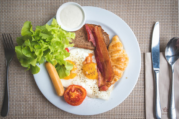 american breakfast in bangkok