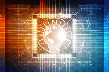 2d illustration Network community concept . Mixed media
