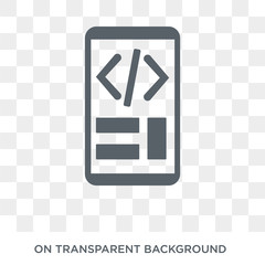 Mobile development icon. Trendy flat vector Mobile development icon on transparent background from Programming collection. High quality filled Mobile development symbol use for web and mobile
