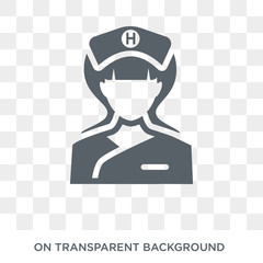 Nurse icon. Trendy flat vector Nurse icon on transparent background from Professions collection. High quality filled Nurse symbol use for web and mobile