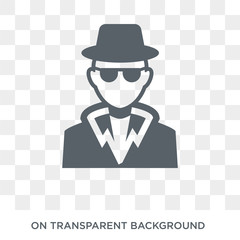 Detective icon. Trendy flat vector Detective icon on transparent background from Professions collection. High quality filled Detective symbol use for web and mobile