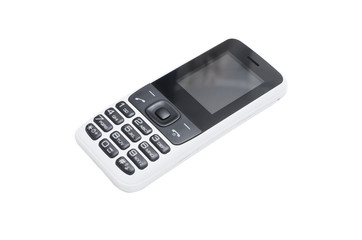 Mobile phone with a buttons isolated on a white background.