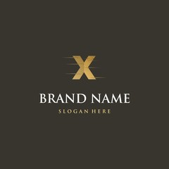 Letter X Gold Texture Abstract Creative Business Logo