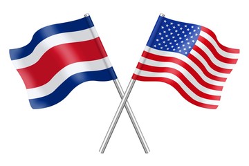 Flags. Costa Rica and USA