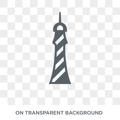 Smeaton's Tower  icon. Trendy flat vector Smeaton's Tower  icon on transparent background from Nautical collection. High quality filled Smeaton's Tower  symbol use for web and mobile