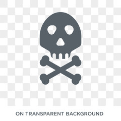 Skull and bones icon. Trendy flat vector Skull and bones icon on transparent background from Nautical collection. High quality filled Skull and bones symbol use for web and mobile