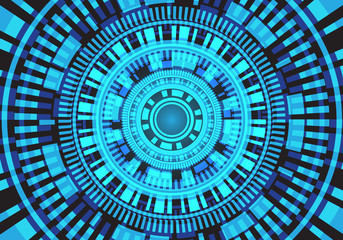 Abstract blur light circle circuit system energy power technology design modern futuristic background vector illustration.